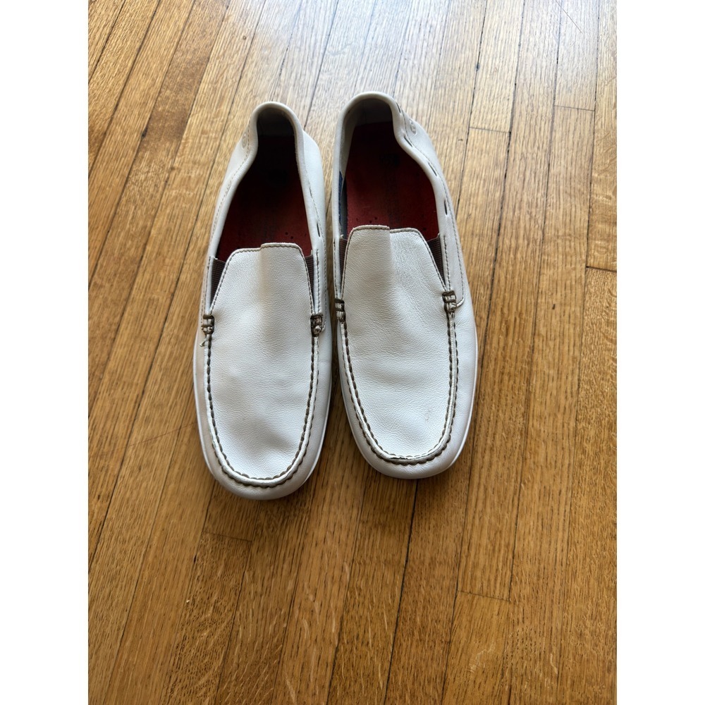Rockport‎ Womens White Leather Loafers Driving Mocs APM 27327 Size 11.5M